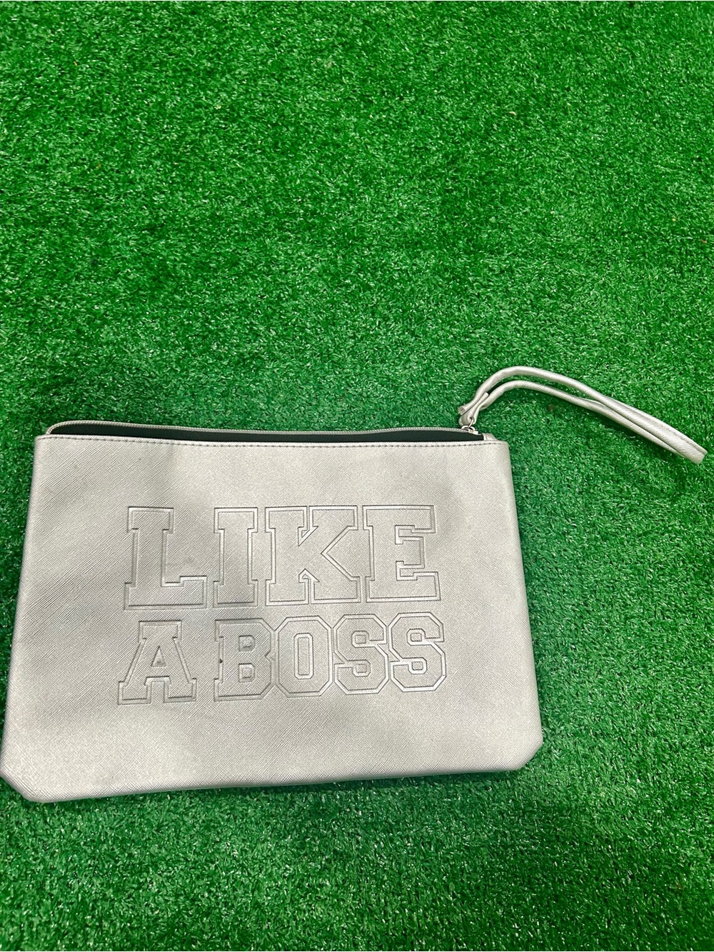 Like A Boss Silver Wristlet Clutch